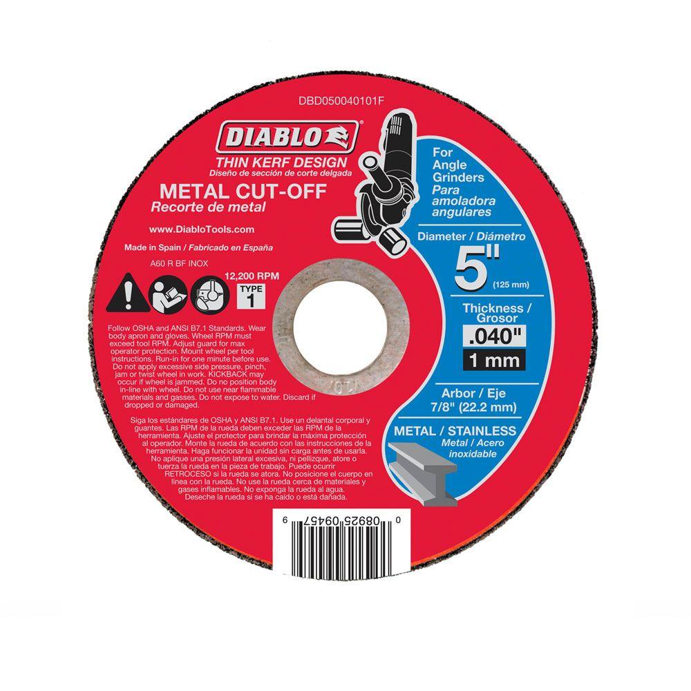 Diablo 5 in. D X 7/8 in. Aluminum Oxide Metal Cut-Off Disc 1 pk