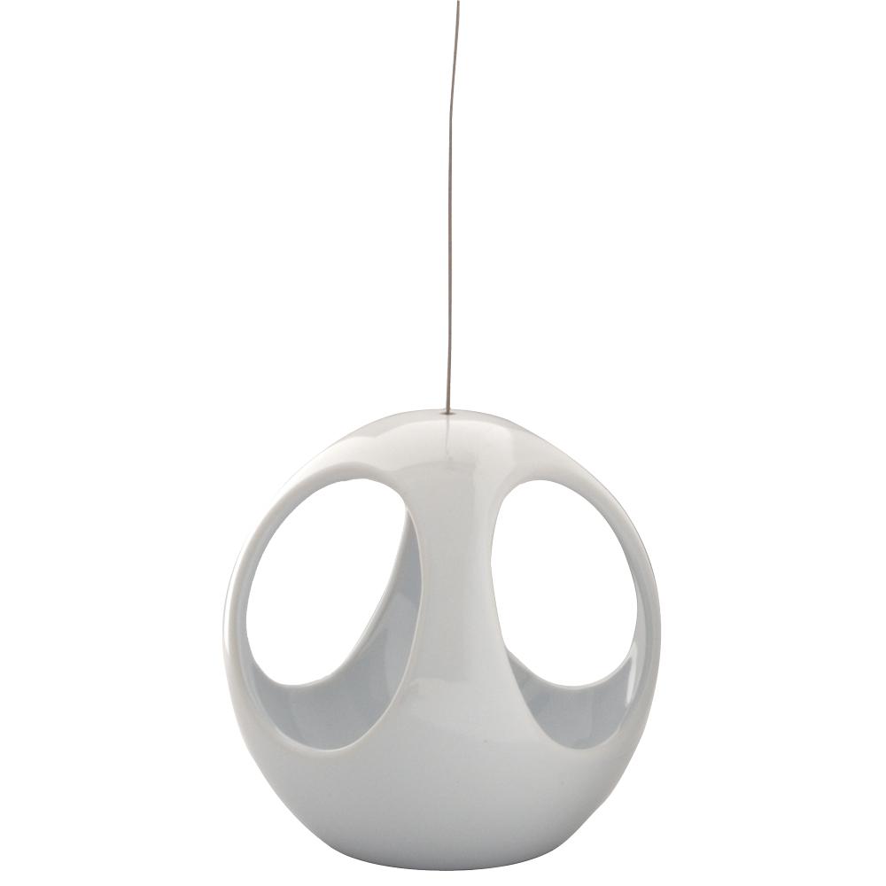 Pride Garden Products Live Green Nidos 4 75 In White Ceramic White Ceramic Hanging Ball Planter
