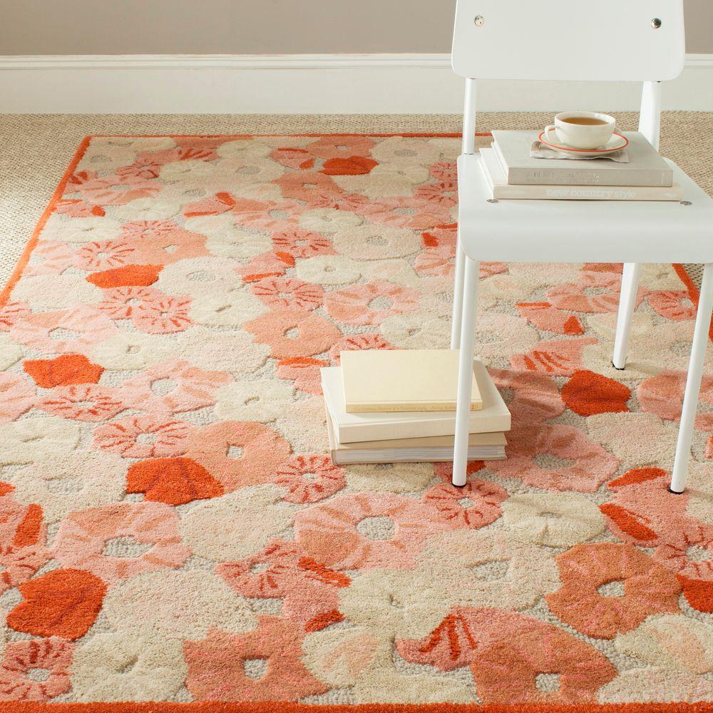 Safavieh Poppy Field Cayenne Red 8 Ft X 10 Ft Area Rug Msr3625b 8 The Home Depot