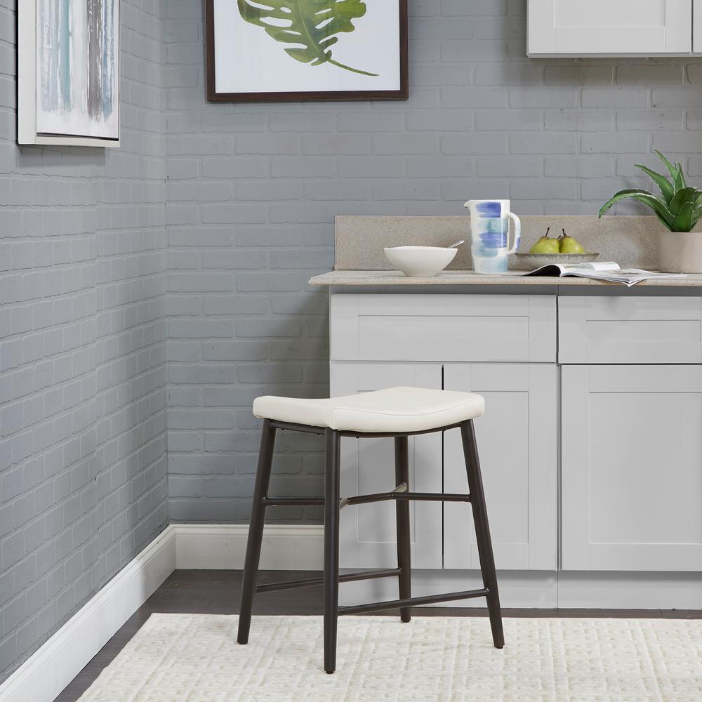 Silverwood Furniture Reimagined Kit 24 In Taupe Saddle Upholstered Silverwood Furniture Reimagined Kit 24 In Taupe Saddle Upholstered Backless Barstool