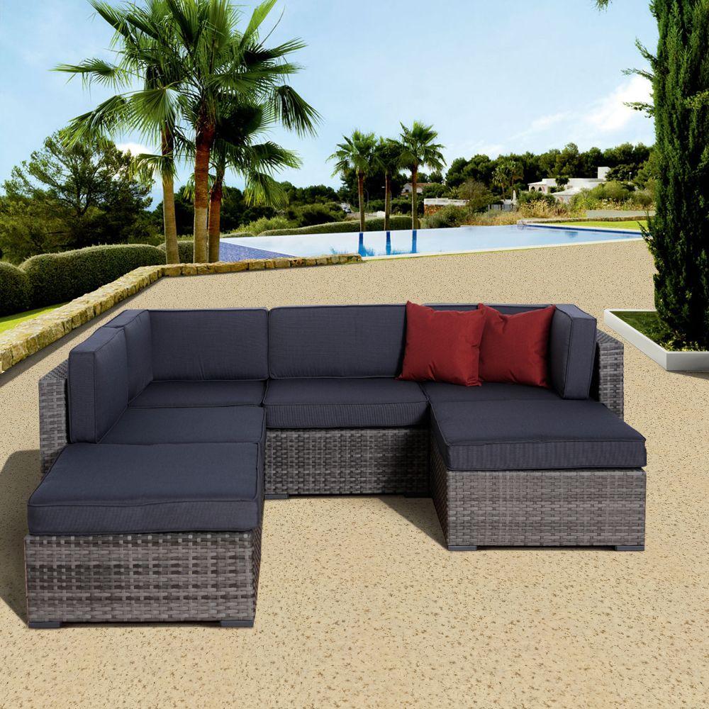 Atlantic Contemporary Lifestyle Clermont Grey 6 Piece All Weather Atlantic Contemporary Lifestyle Clermont Grey 6 Piece All Weather Wicker Patio Seating Set With