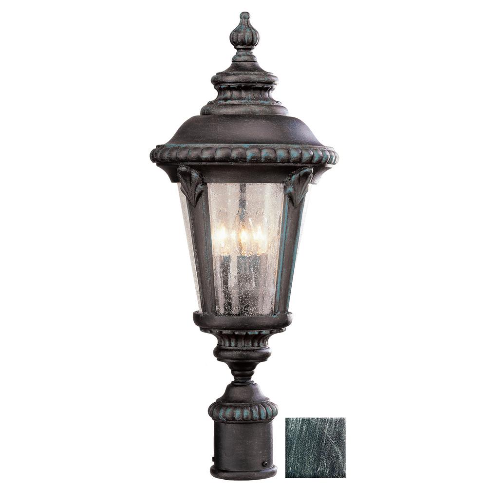 UPC 736916190466 product image for Bel Air Lighting Commons 24 in. 3-Light Swedish Iron Outdoor Postmount Lantern | upcitemdb.com