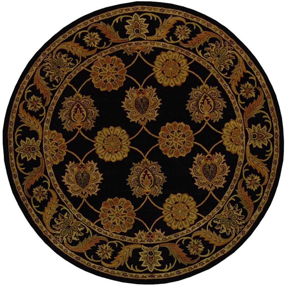 Safavieh Heritage Black 6 ft. x 6 ft. Round Area RugHG314A6R The