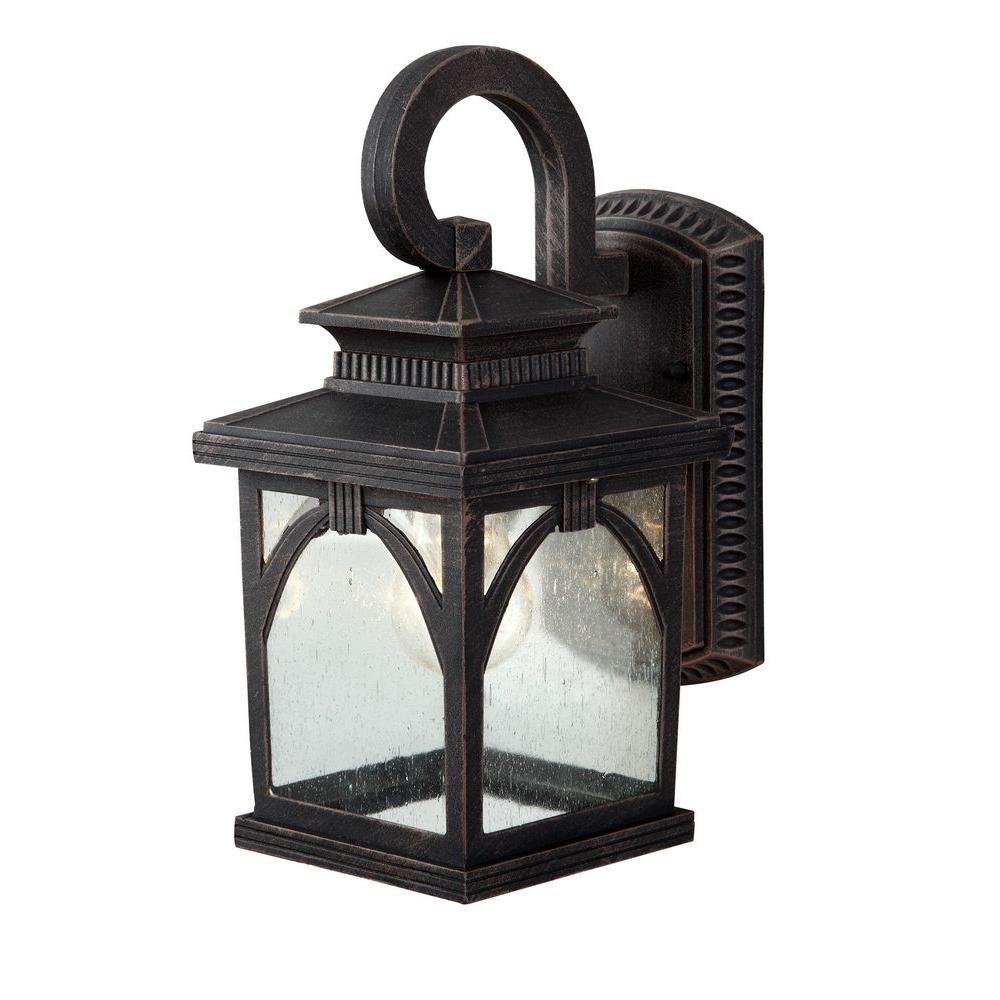 Canarm Outdoor Wall Mounted Lighting The Home Asher Brushed Bronze Outdoor Wall Lantern With Seeded Glass