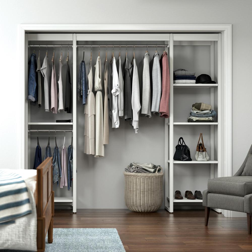 CLOSETS By LIBERTY 91 in. W White Adjustable Tower Wood Closet System ...