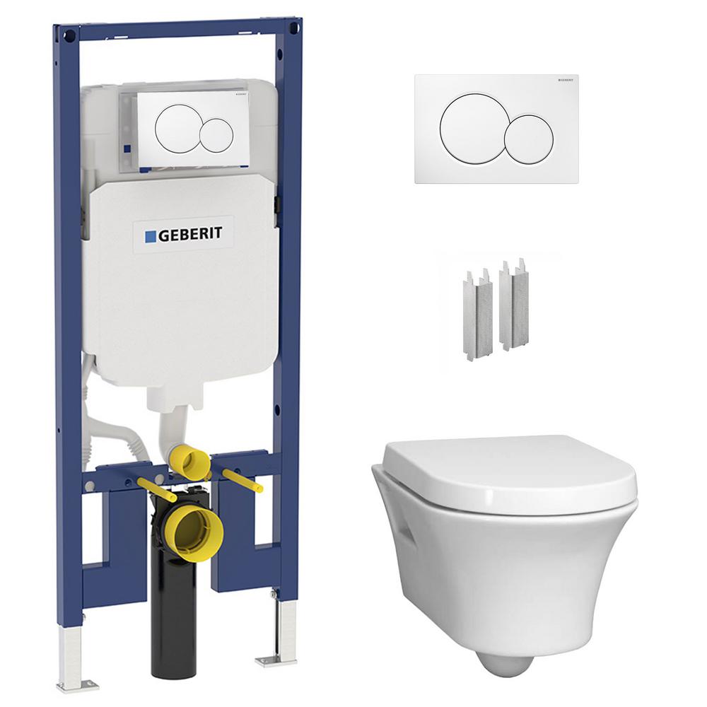 Geberit 2Piece 0.8/1.6 GPF Dual Flush Elongated Cossu Toilet in White
