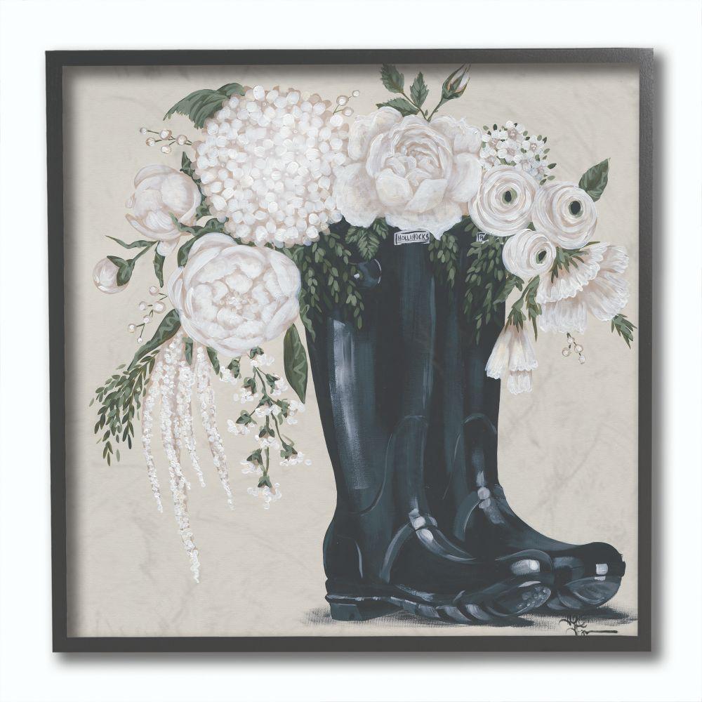 boots with flower design