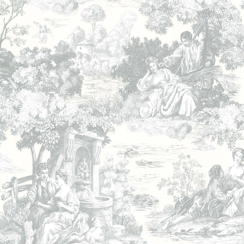Brewster Benvolio Green Toile Wallpaper-2686-21510 - The Home Depot