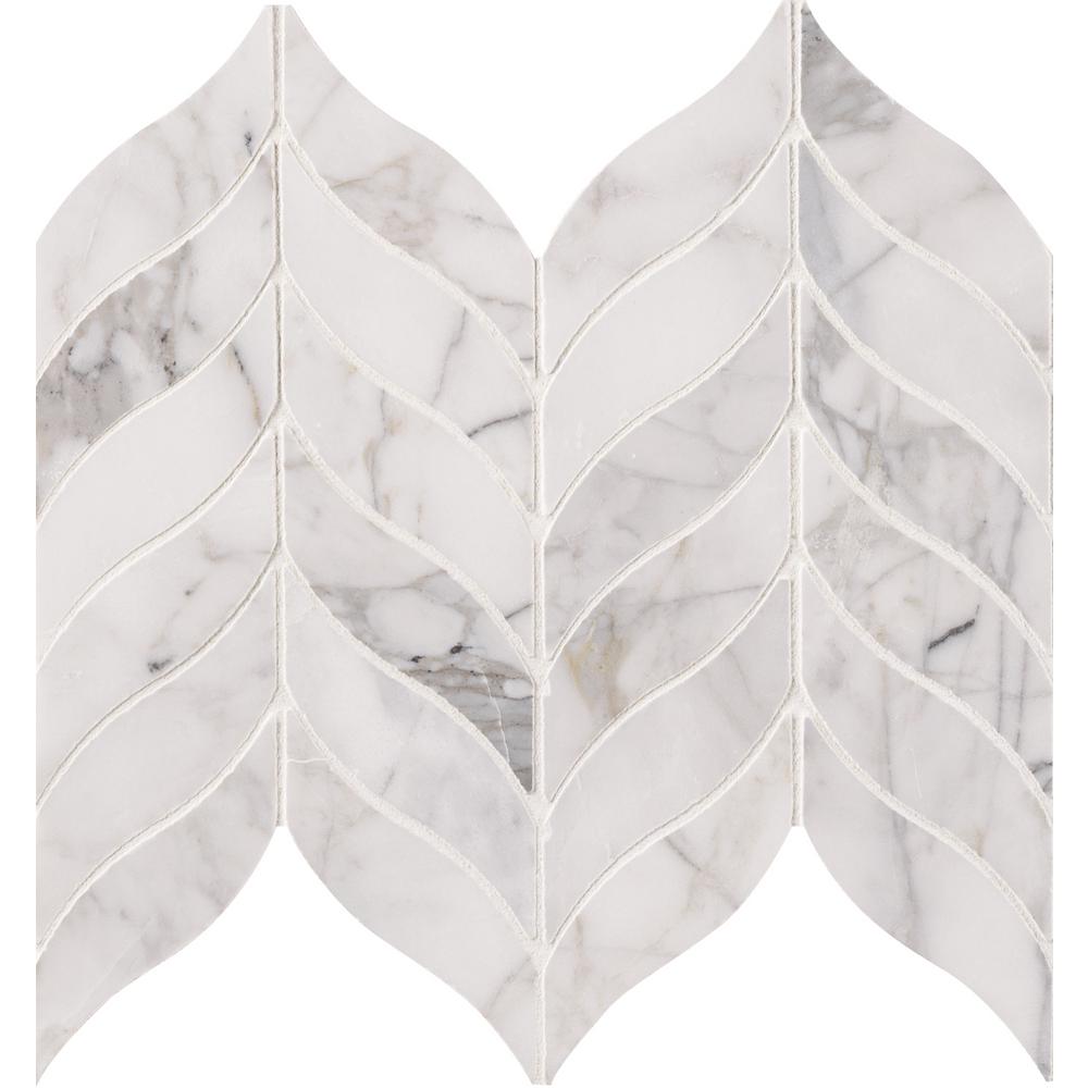 Msi Calacatta Cressa Herringbone 12 In X 12 In X 10 Mm Honed Marble