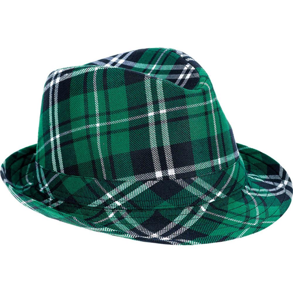 green plaid hat