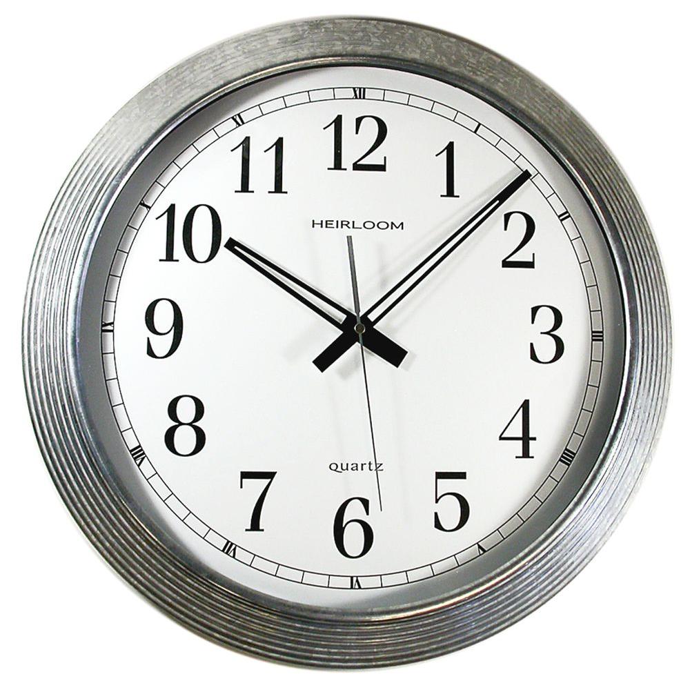 Timekeeper Products 16 in. Round Galvanized Metal Rim Wall Clock401ZWA