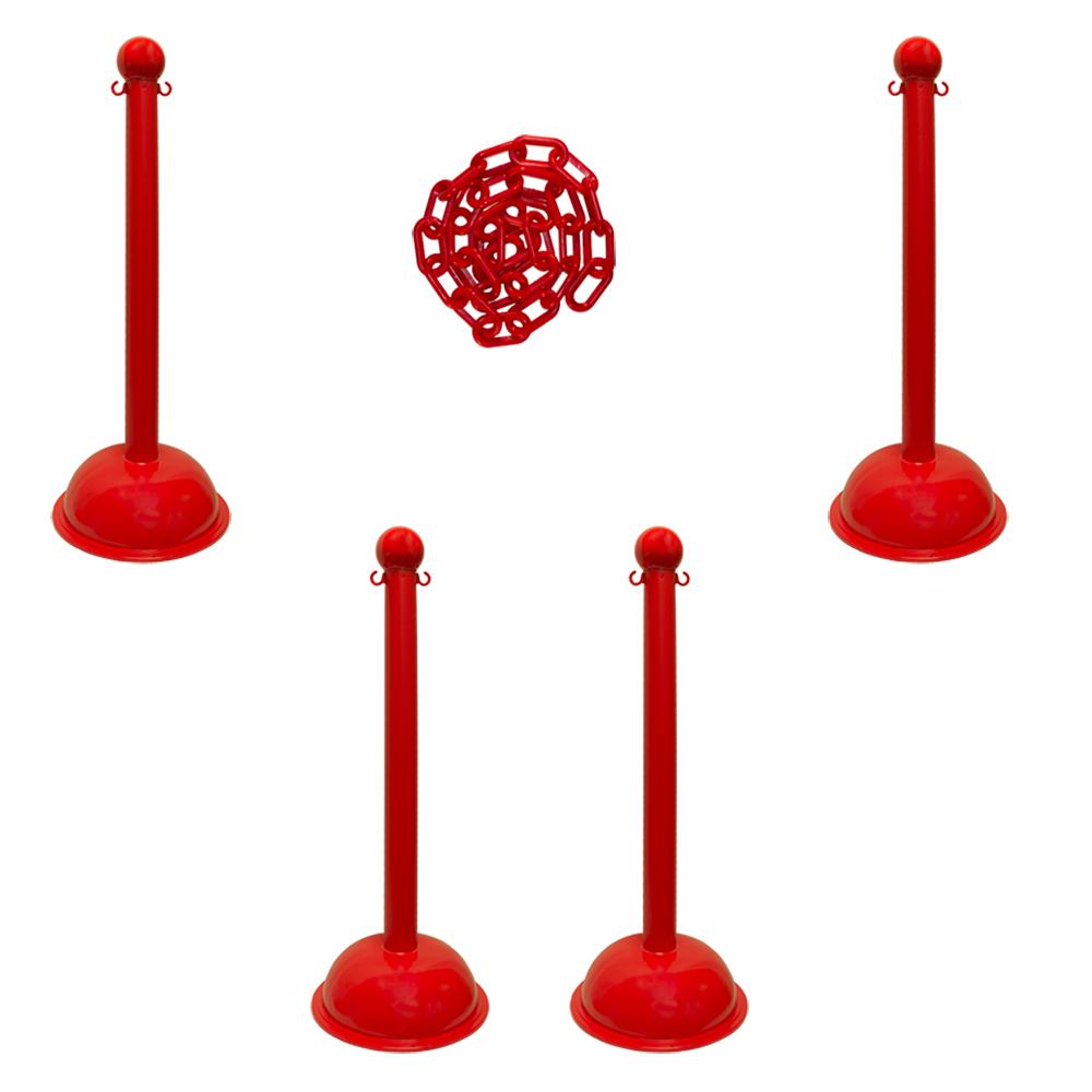 Mr. Chain Heavy-Duty Stanchion and Chain Kit in Red by Mr. Chain