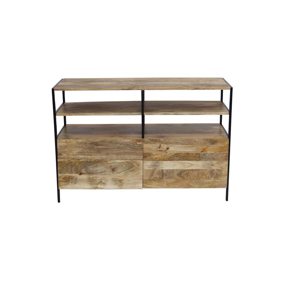 Benzara Classy Natural Wood Finish Elegant TV UnitUPT39250 The Home Depot