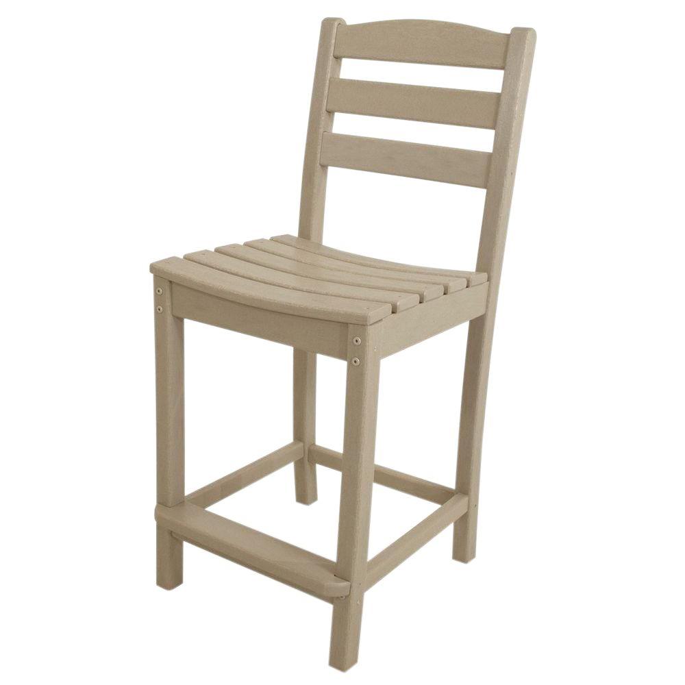 POLYWOOD La Casa Cafe Sand Plastic Outdoor Patio Counter Side Chair ...