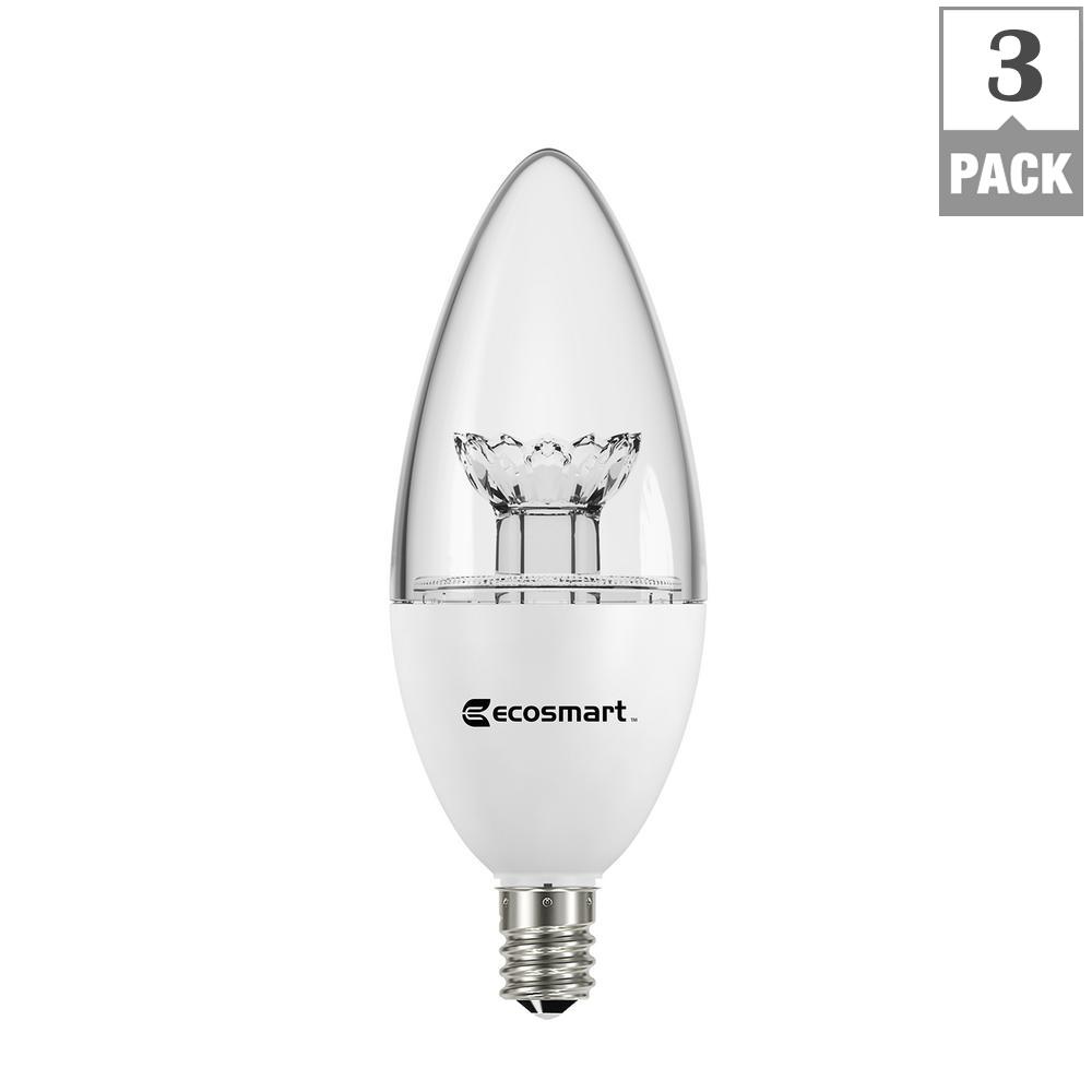 Ecosmart 60 Watt Equivalent B11 Dimmable Clear Blunt Tip Ecosmart 60 Watt Equivalent B11 Dimmable Clear Blunt Tip Decorative Candelabra Led Light Bulb
