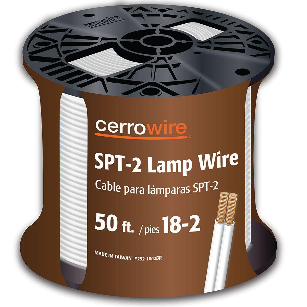 Cerrowire 50 Ft 18 2 White Stranded Lamp Cord 252 1002br The Home 18 2 White Stranded Lamp Cord