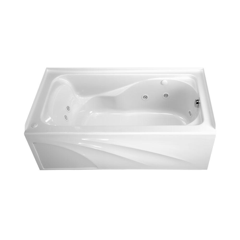 American Standard Cadet 60 In X 32 In Whirlpool Tub With Integral Apron And Right Drain In White