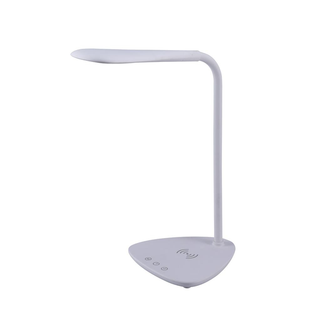 Bostitch 12 in. White LED Desk Lamp with Qi Wireless Charging