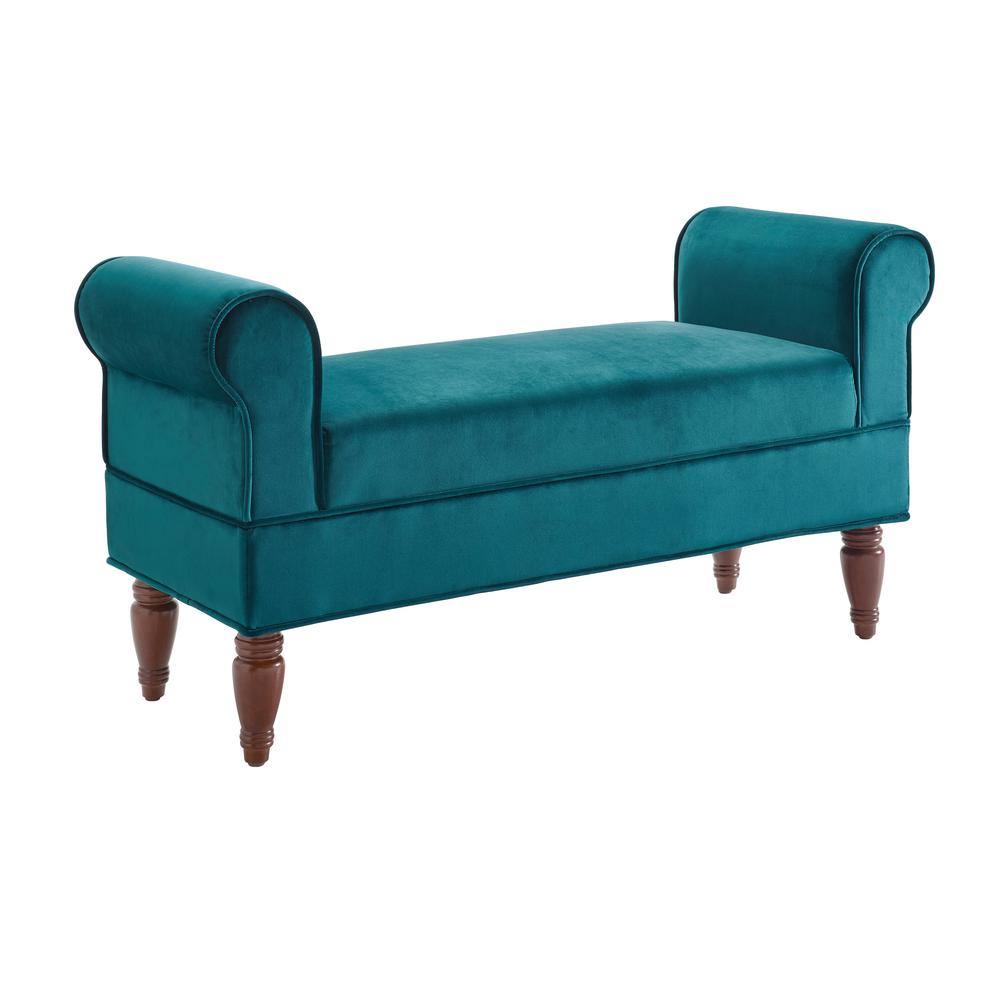Linon Home Decor Lillian Teal Velvet Bench THD01807 - The ...