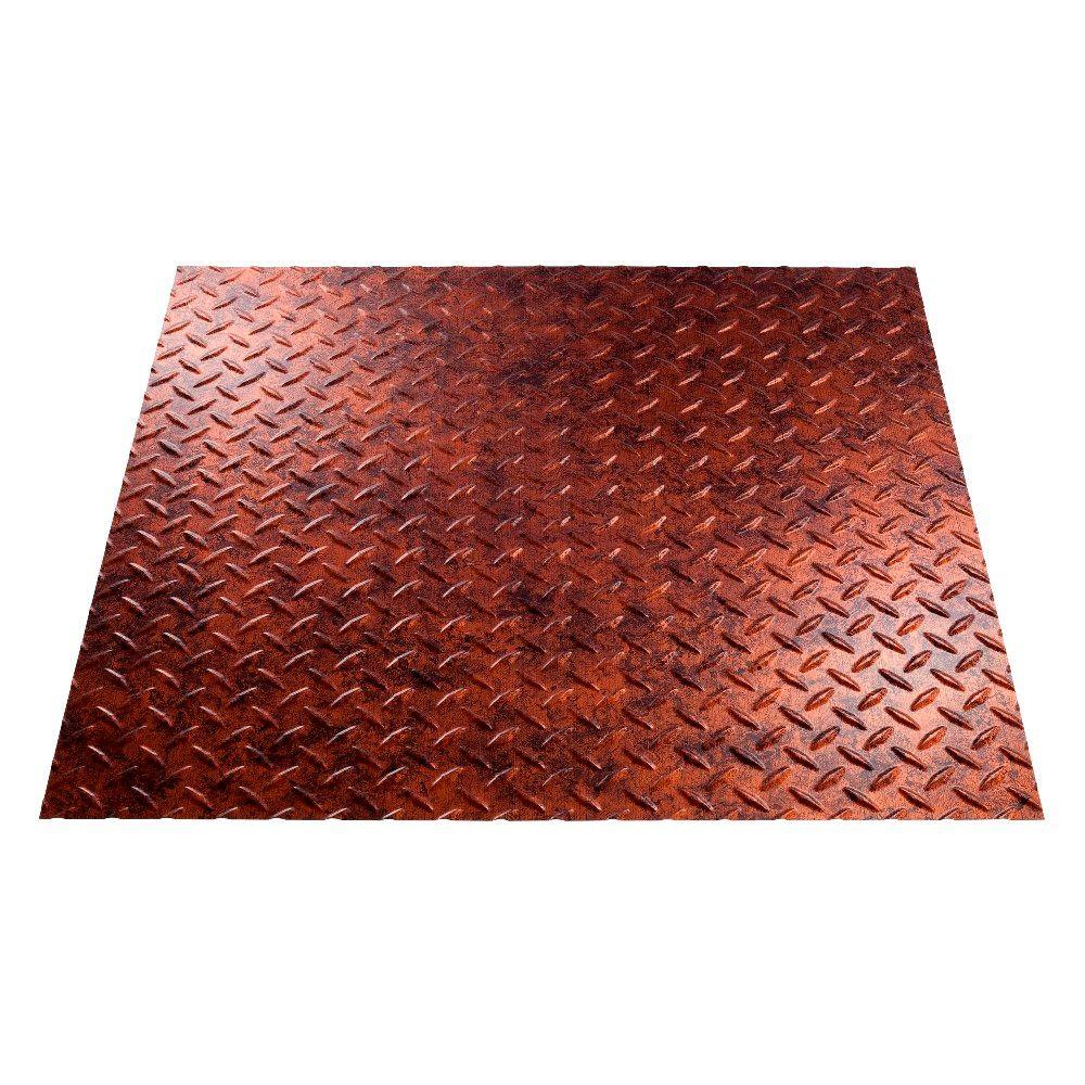 Fasade Diamond Plate 2 Ft X 2 Ft Revealed Edge Vinyl Lay In