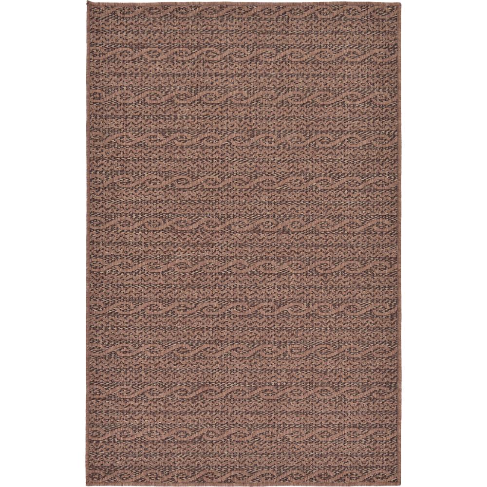 Unique Loom Outdoor Links Brown 3 X 5 0 Area Rug