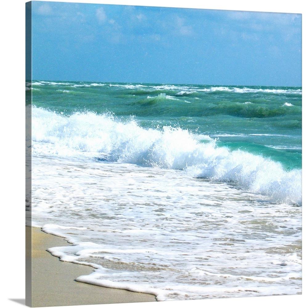 Greatbigcanvas Teal Surf I By Nicholas Biscardi Canvas Wall Art 1908961 24 24x24 The Home Depot