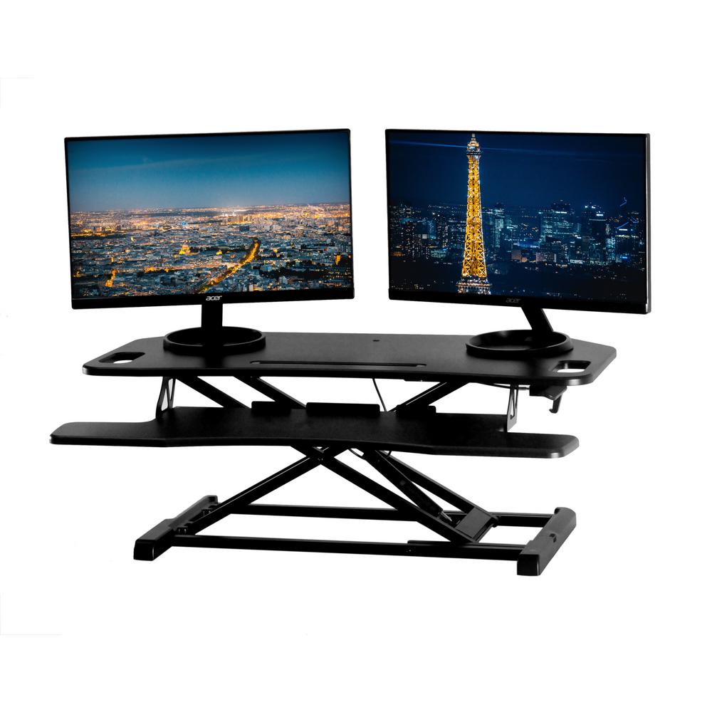 Techorbits Black 37 In Height Adjustable Corner Standing Desk