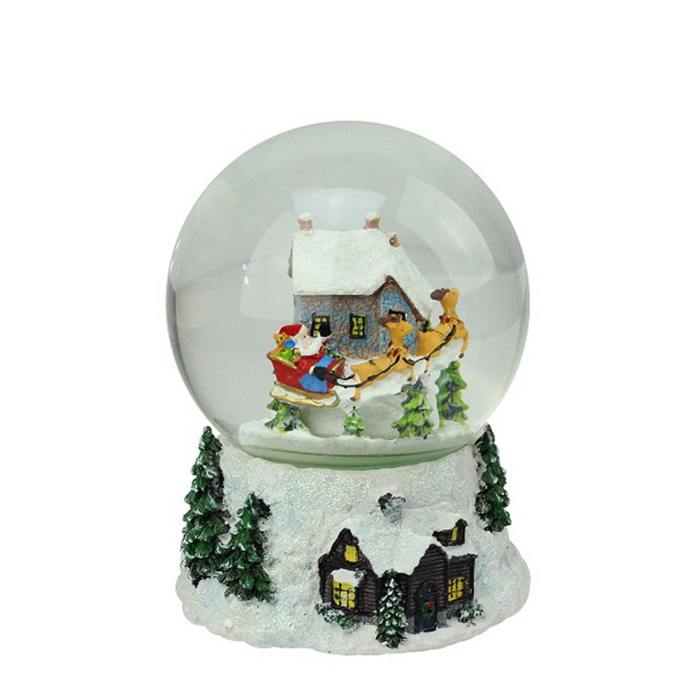 christmas musical and animated santa and reindeer rotating water globe - Free Standing Christmas Decorations christmas musical and animated santa and reindeer rotating water globe - Free Standing Christmas Decorations