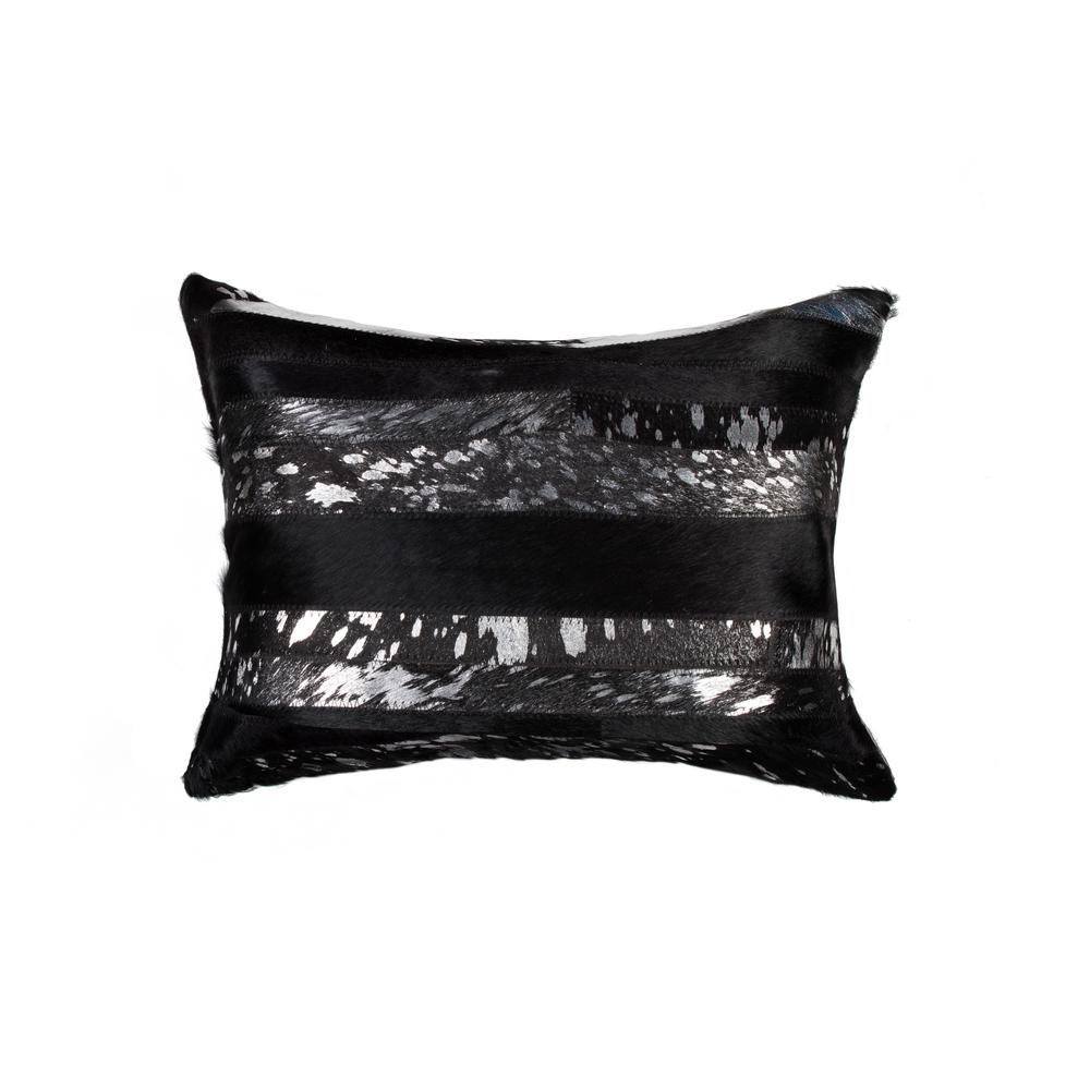 Natural Torino Madrid Cowhide Black Silver Animal Print 12 In X