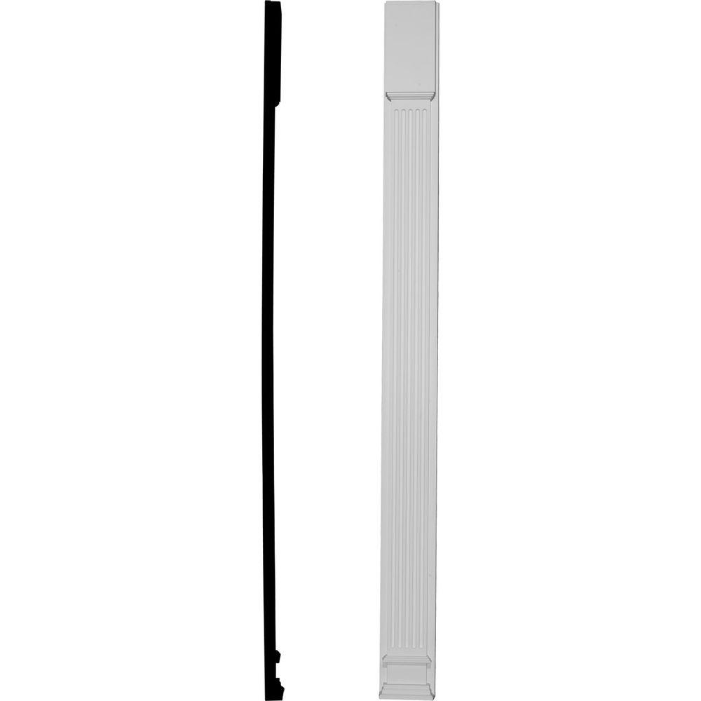 Ekena Millwork 8 in. x 23/4 in. x 100 in. Primed Polyurethane Fluted