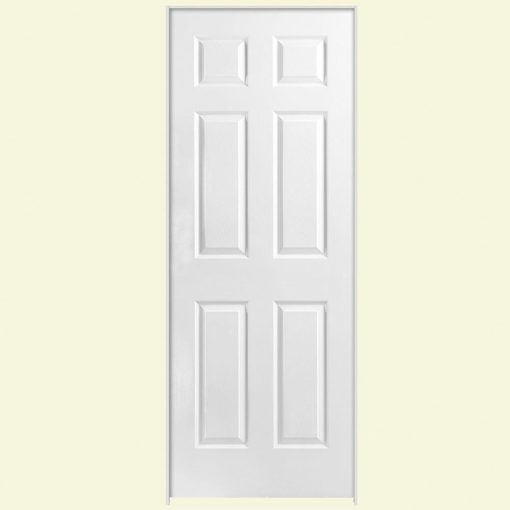 Masonite 36 In X 80 In Solidoor 6 Panel Left Handed Solid Core Textured Primed Composite Single Prehung Interior Door