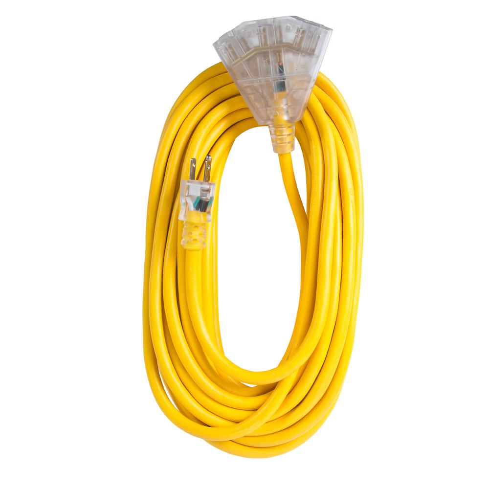Bergen Industries 50 ft. 12/3 SJTW 15 Amp/125-Volt Outdoor Triple Tap Extension... by Bergen Industries