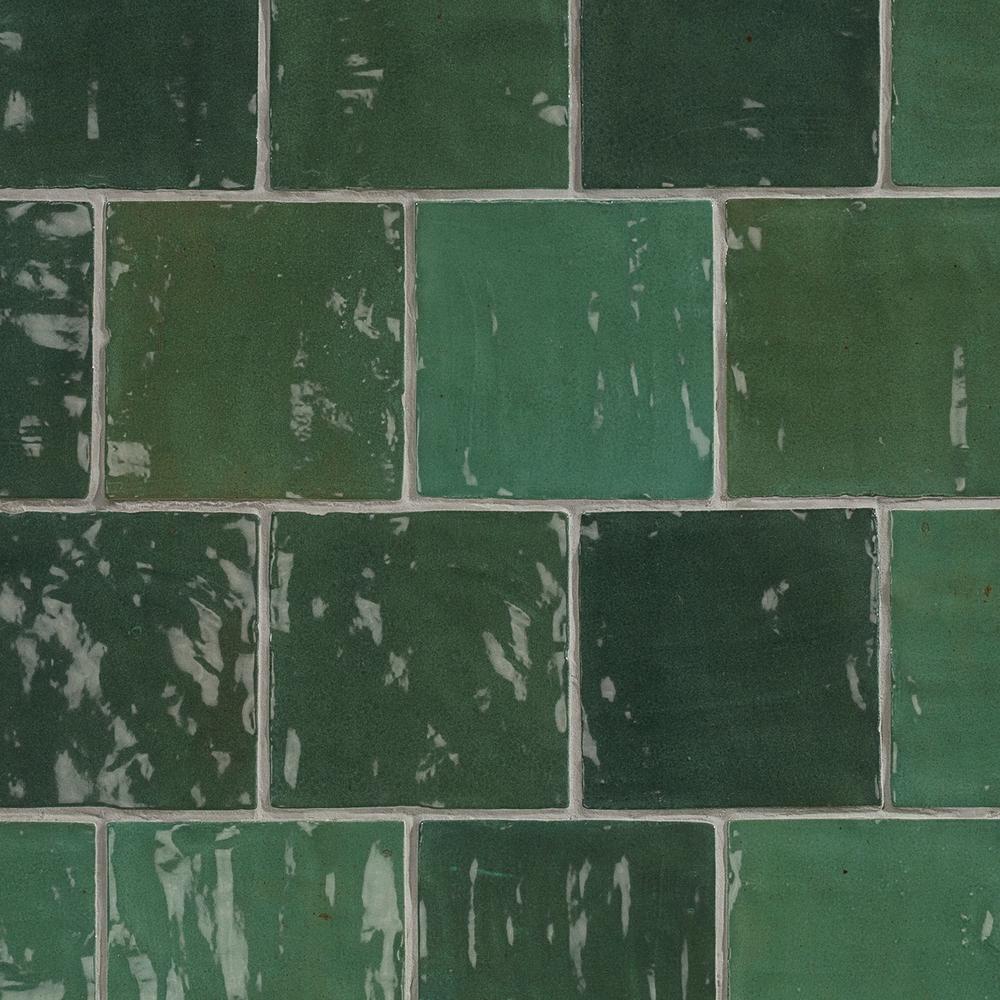 Ivy Hill Tile Kingston Green 4 in. x 4 in. Polished Porcelain Wall Tile