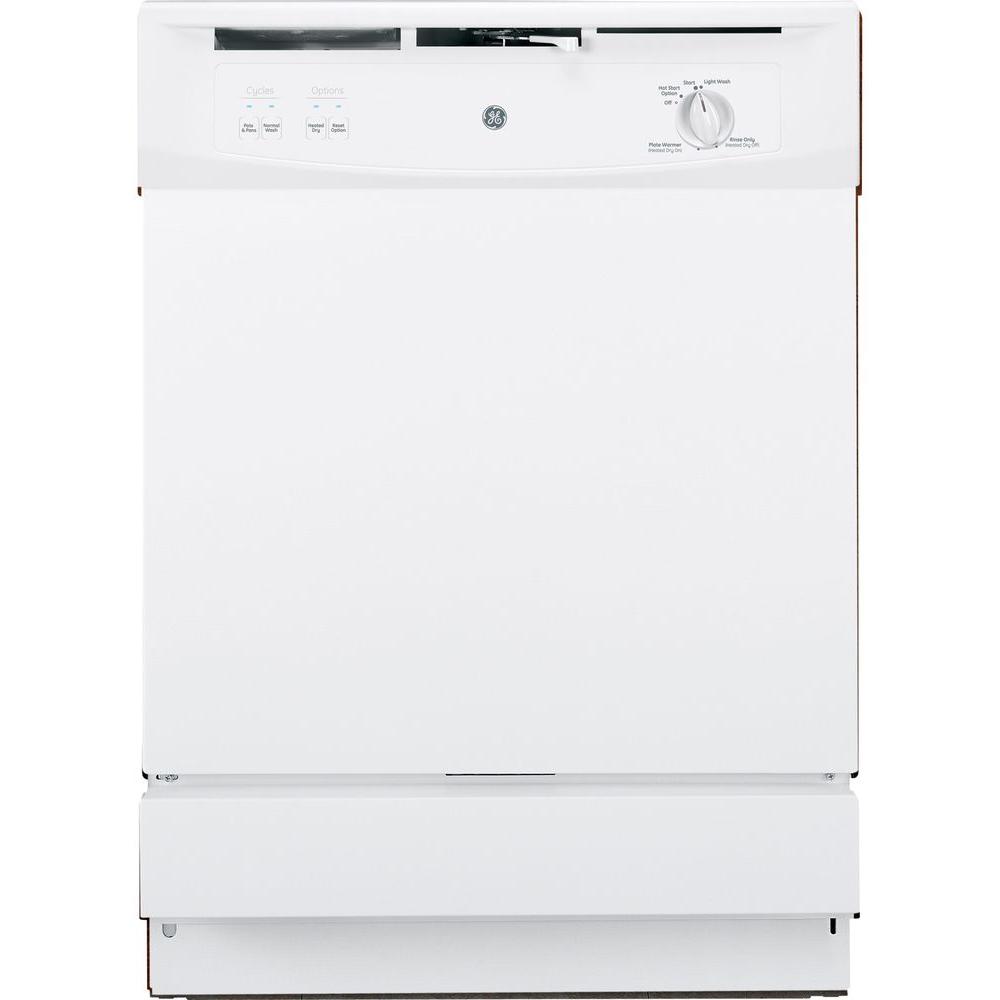 GE Front Control Under-the-Sink Dishwasher in White by GE