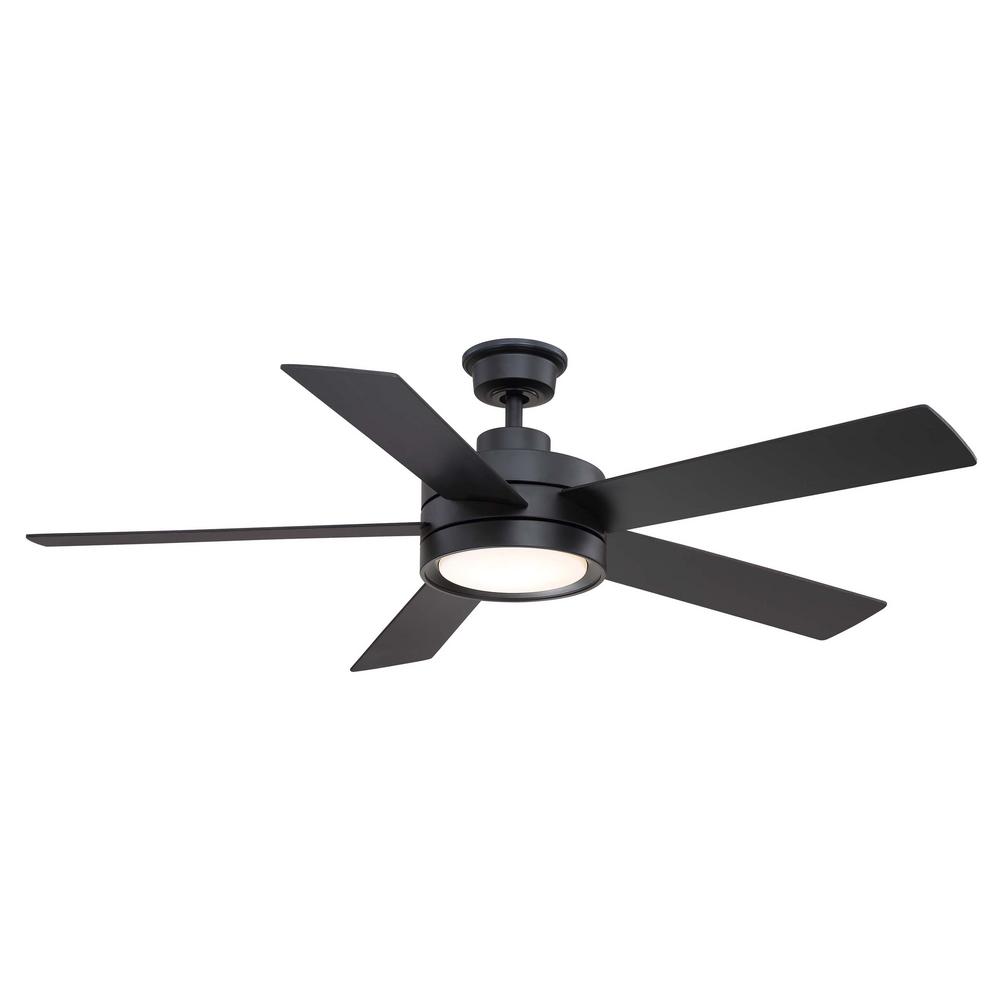 Home Decorators Collection Baxtan 56 in. LED Matte Black Ceiling Fan with Light and Remote Control