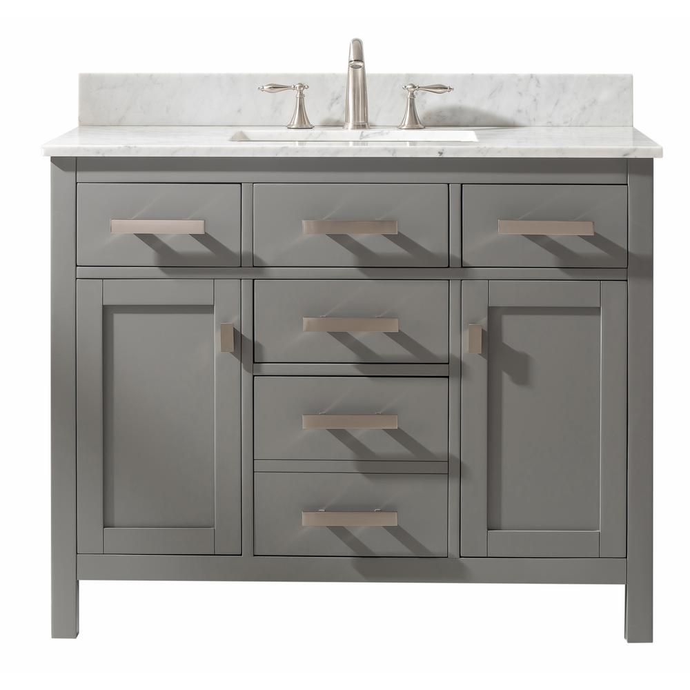 Design Element Valentino 42 in. W x 22 in. D Bath Vanity in Gray with