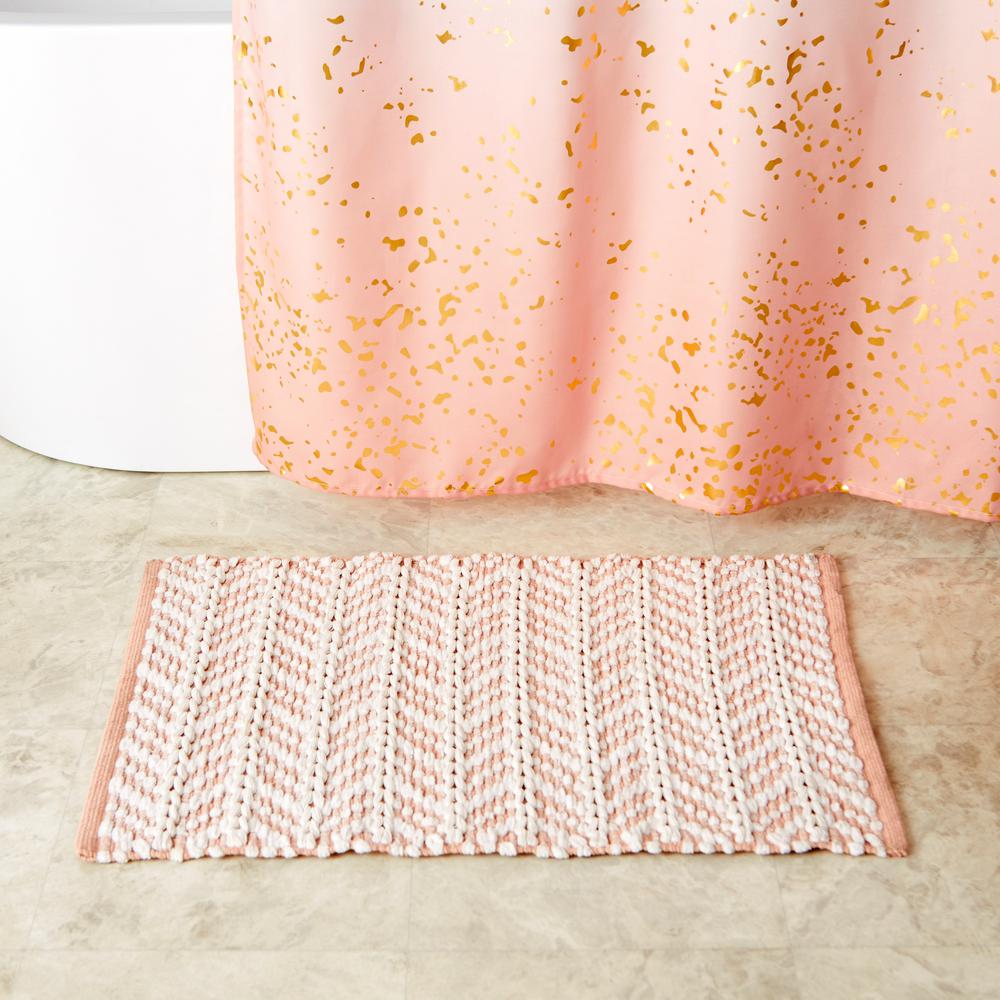 Skl Home 20 In X 30 In Pink Pastel Petals Cotton Polyester Bath