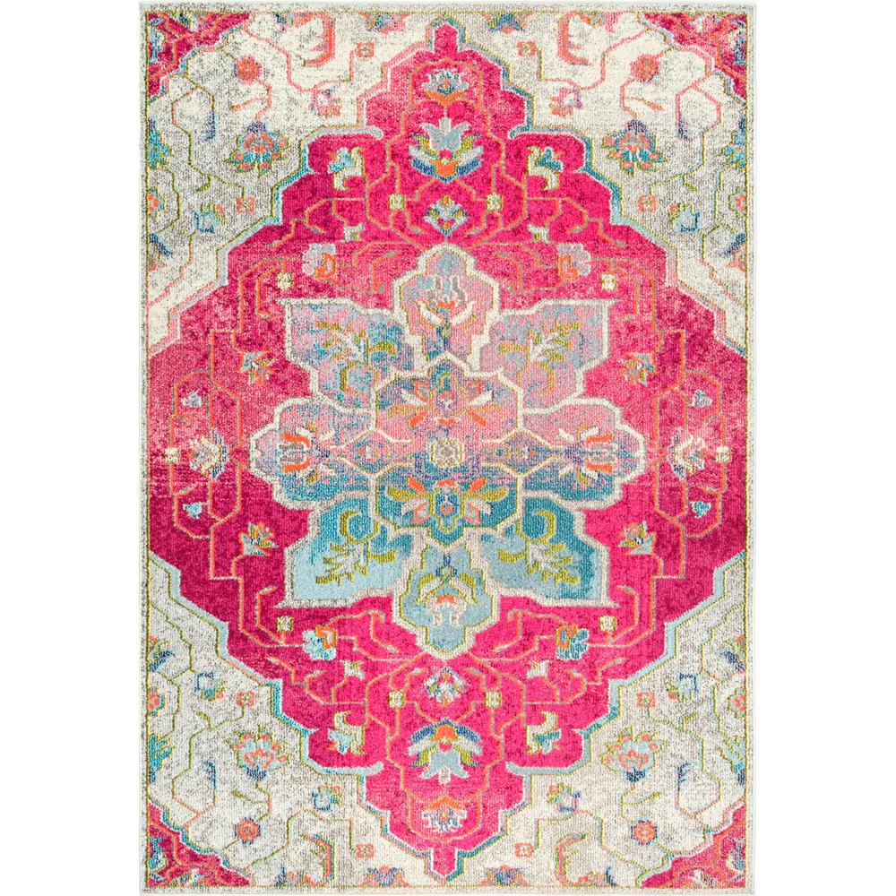 nuLOOM Santos Floral Medallion Pink 7 ft. 10 in. x 11 ft. Area Rug