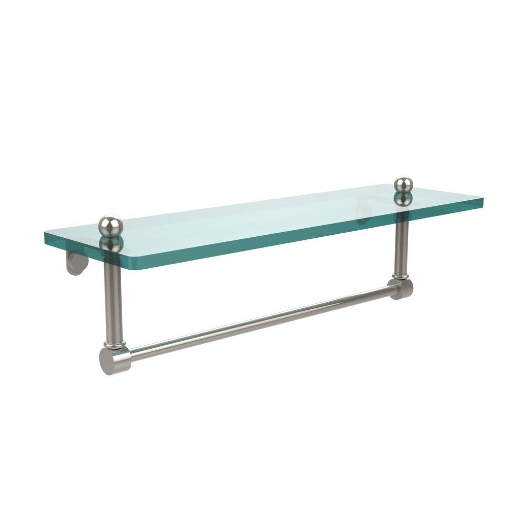 Delta Cassidy 24 in. Glass Bathroom Shelf with Towel Bar in Polished