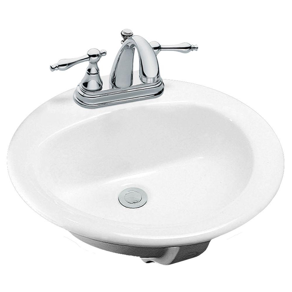 Glacier Bay Drop-In Bathroom Sink in White-13-0013-4WHD ...