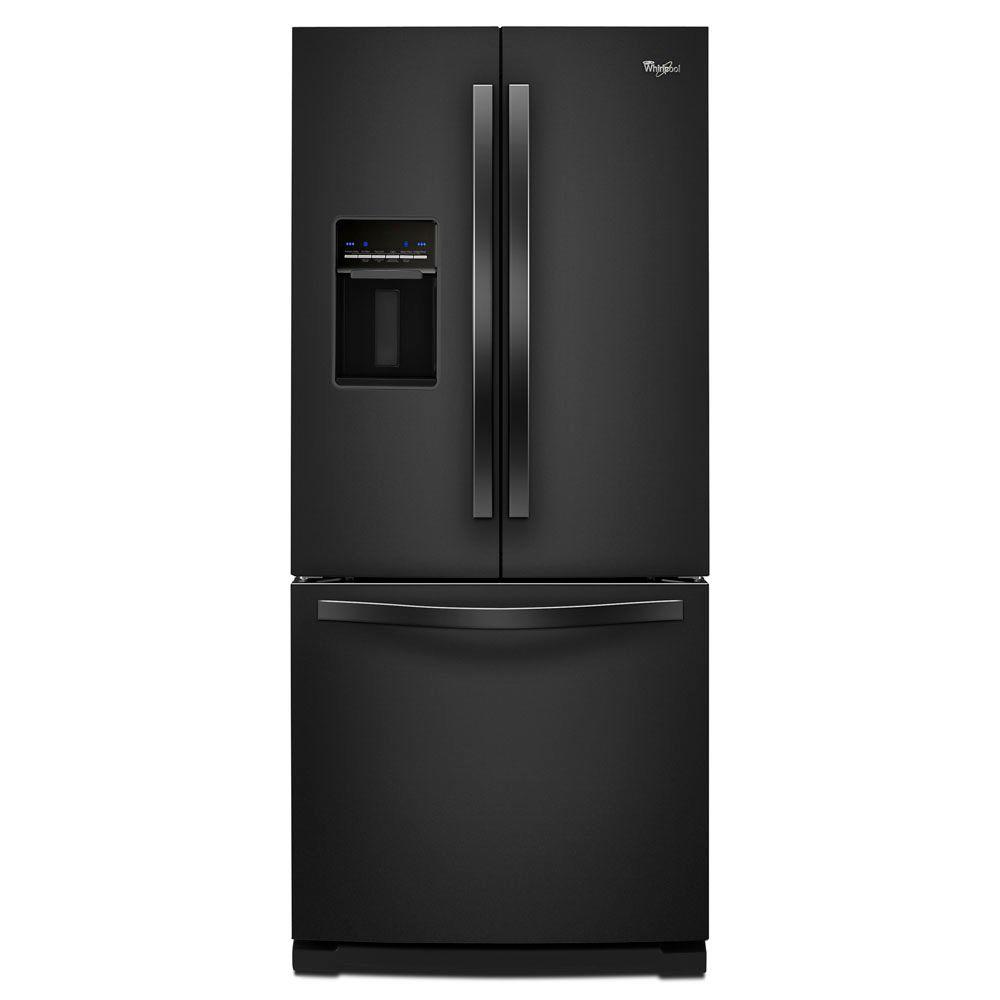 Whirlpool 30 in. W 19.7 cu. ft. French Door Refrigerator in Black