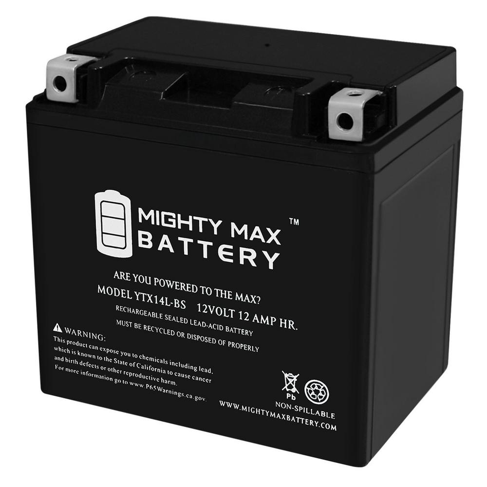 Mighty Max Battery 12 Volt 12 Ah 200 Cca Rechargeable Sealed Lead Acid Sla Powersport Battery