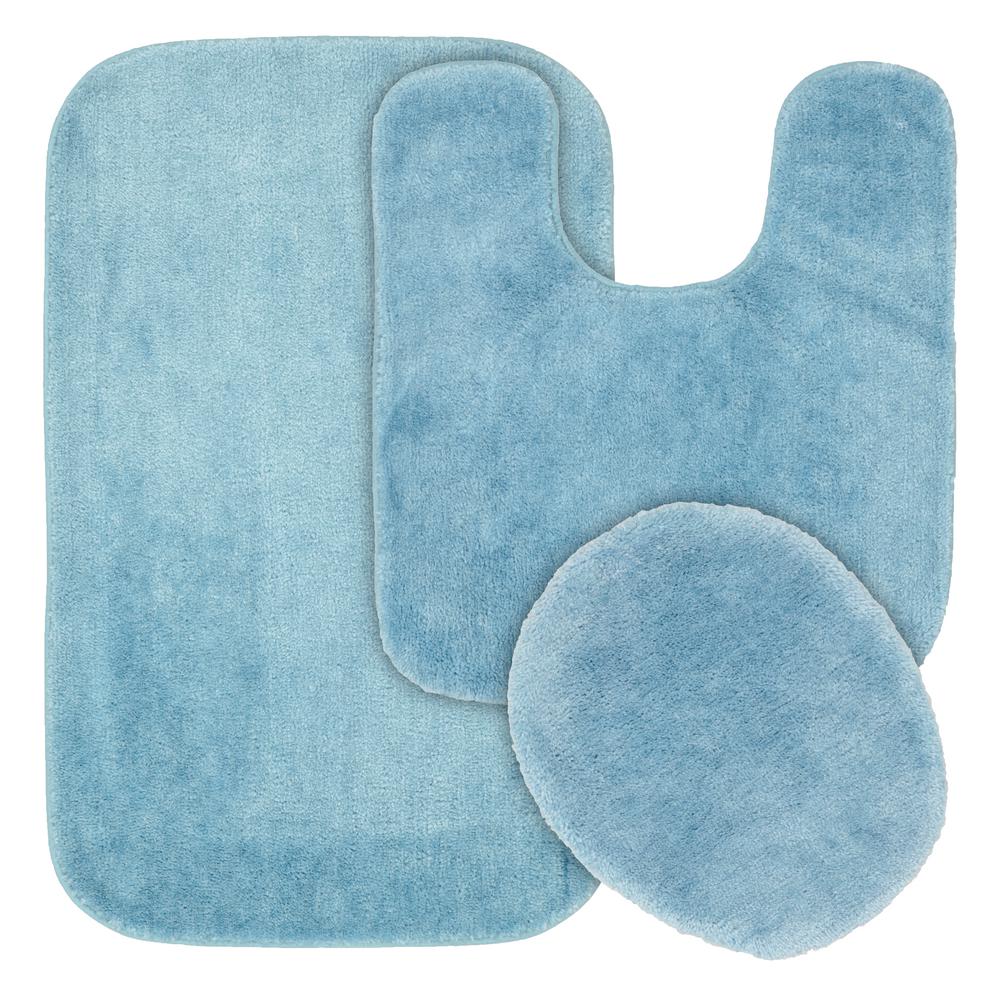 blue bathroom mat sets