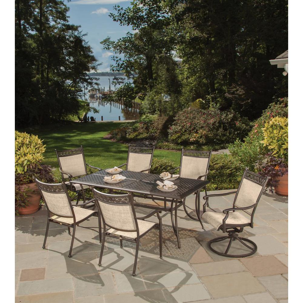 Bali Cast Aluminum And Sling 7 Piece Outdoor Dining Set Hd3026t Bali Cast Aluminum And Sling 7 Piece Outdoor Dining Set