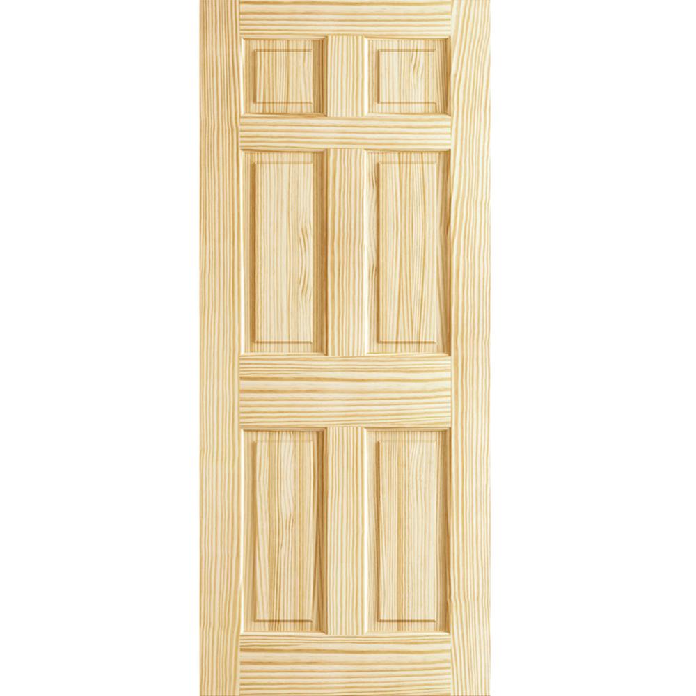 Kimberly Bay Colonial 6 Panel Solid Pine Wood Slab Interior Door - 30” x 80”