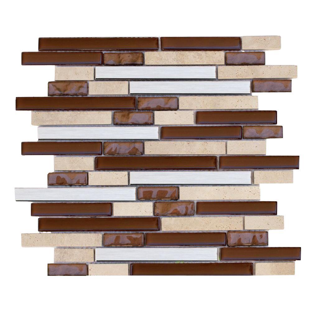 Instant Mosaic Backsplash Tile Flooring The Home Depot Upscale Designs 12 In X 13 6 Mm Gl Mesh Mounted