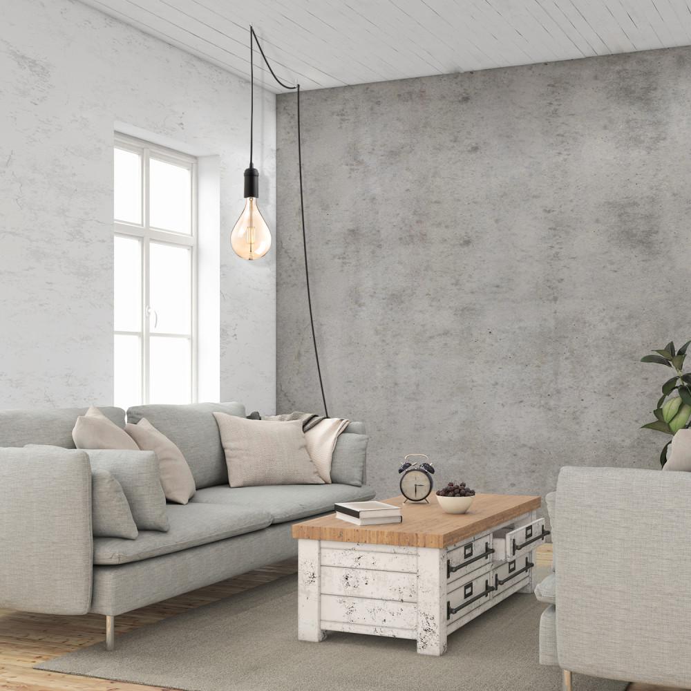 Globe Electric 1-Light Vintage Edison Matte Black Plug-In Mini Pendant