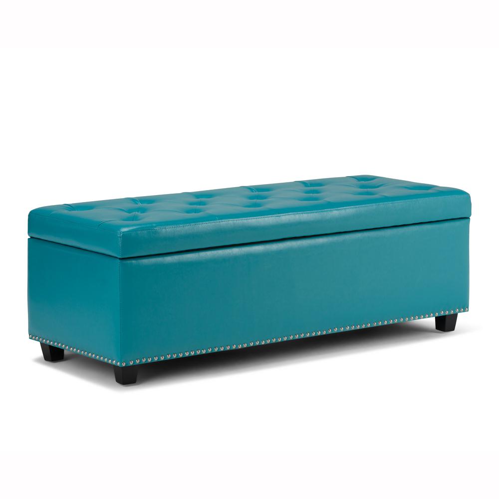 Simpli Home Hamilton 48 In Traditional Storage Ottoman
