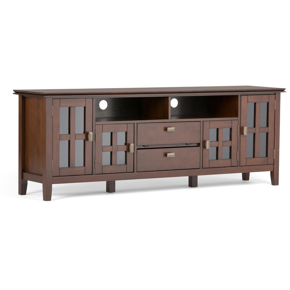 Simpli Home Artisan Solid Wood 72 In Wide Contemporary Tv