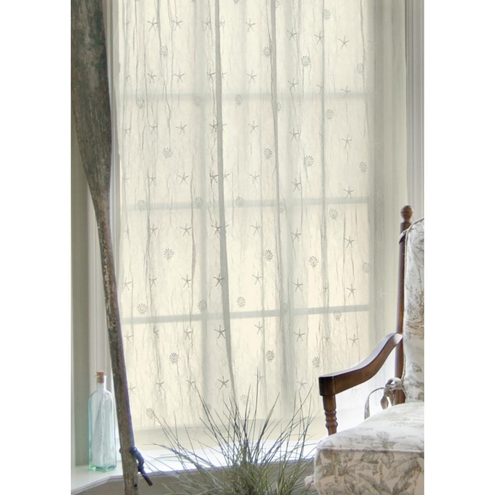Heritage Lace 45 In W X 84 In L Sand Shell Polyester White Lace